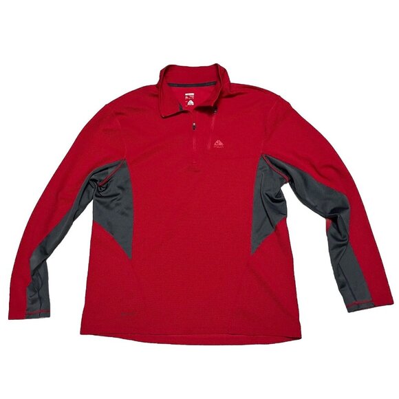 Nike ACG  Red Jacket Therma Fit Zip Up Waffle 1/4 Zip Men's Extra Large - Picture 1 of 6